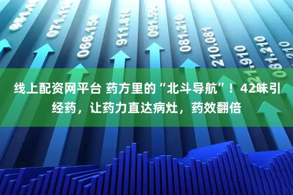 线上配资网平台 药方里的“北斗导航”！42味引经药，让药力直达病灶，药效翻倍